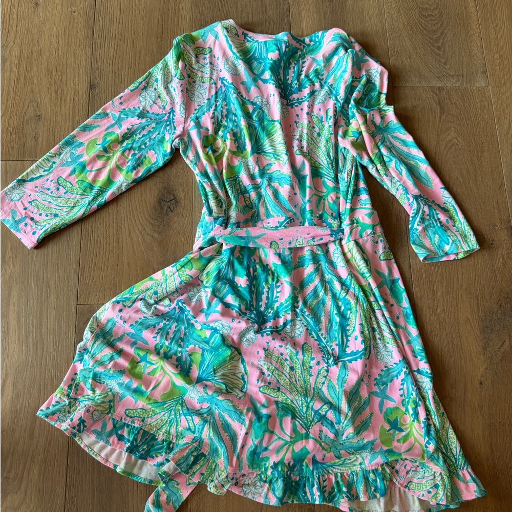 Lilly Pulitzer Colorful Wrap Romper with Tropical Print - Picture 4 of 4